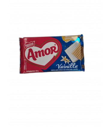 Galletas Amor Wafer Vainilla 100g - Deliciosa Crema de Vainilla